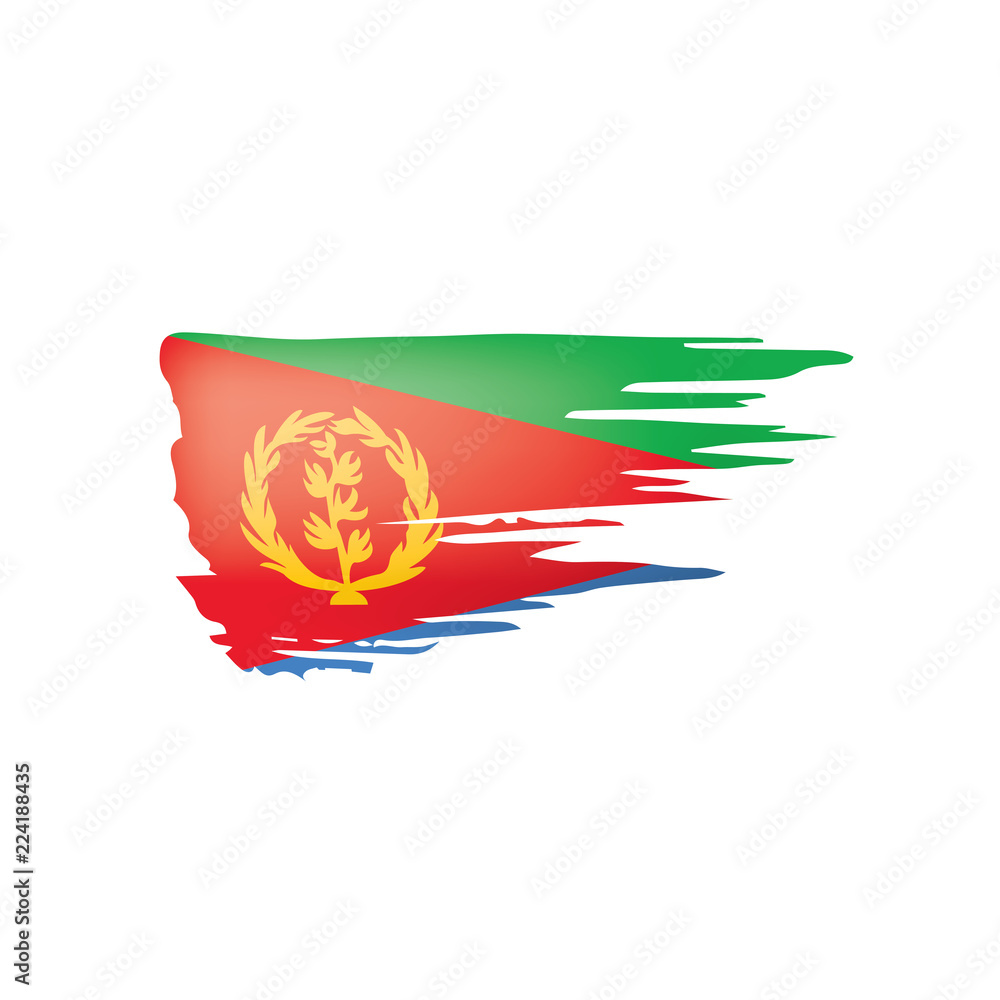 Fototapeta premium Eritrea flag, vector illustration on a white background.