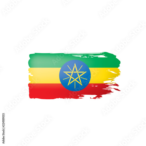 Ethiopia flag  vector illustration on a white background.
