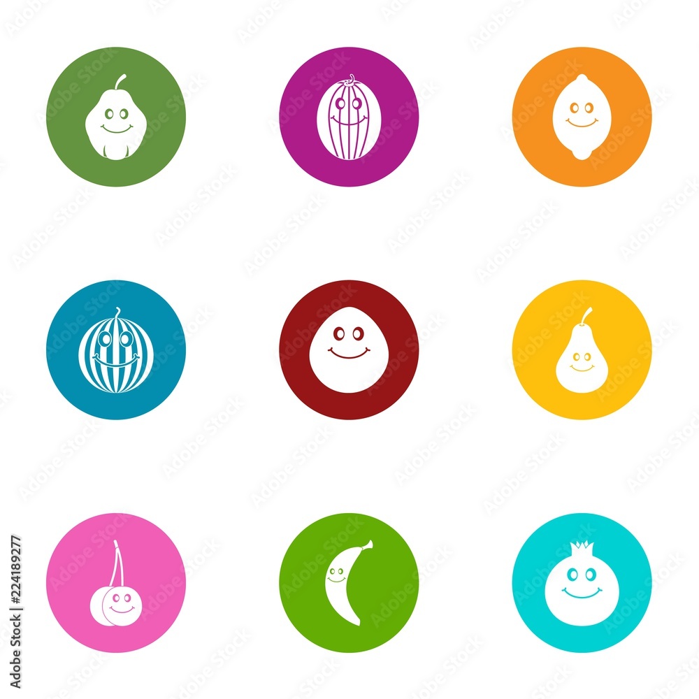 Vegan friendly icons set. Flat set of 9 vegan friendly vector icons for web isolated on white background Vegan friendly icons set. Flat set of 9 vegan friendly vector icons for web isolated on white background