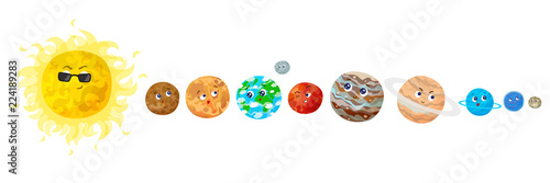 Cartoon planets vector illustration.