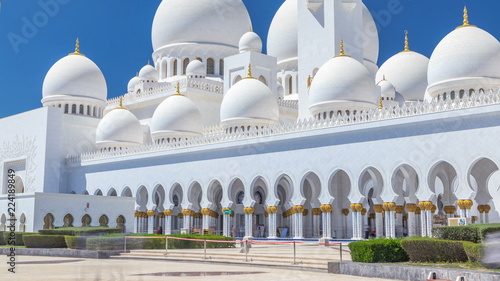 Fotografie Sheikh Zayed Grand Mosque timelapse in Abu Dhabi, the capital city of United Ara