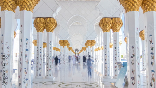 Fotografie Sheikh Zayed Grand Mosque timelapse in Abu Dhabi, the capital city of United Ara