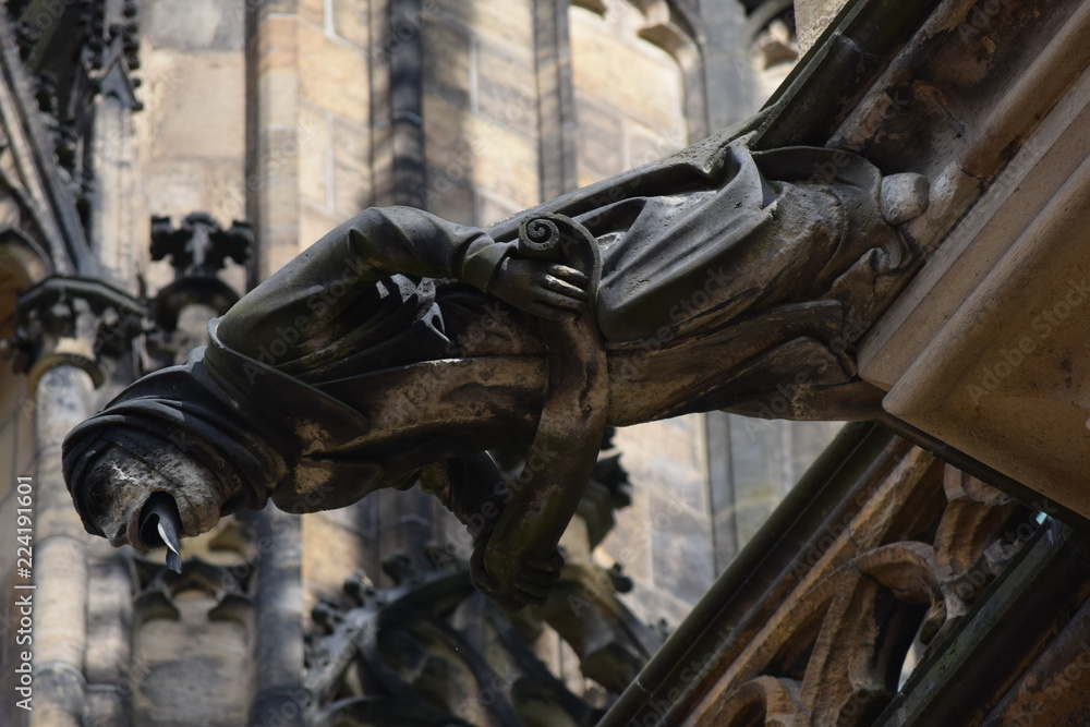 Gargoyle Monk, St. Vitus Cathedral, Prague Castle Gargoyle Monk, St. Vitus Cathedral, Prague Castle