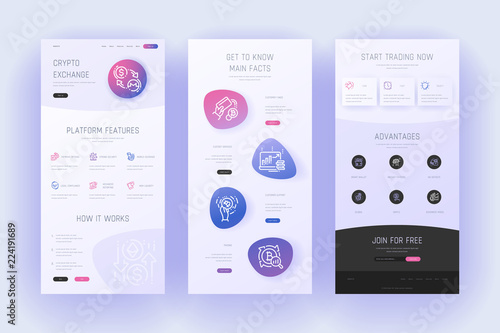 Cryptocurrency Exchange Landing page template.
