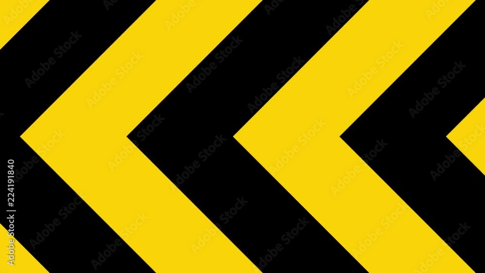 Alternative yellow and black arrows show direction to the right - warning lines looping 4k animation Alternative yellow and black arrows show direction to the right - warning lines looping 4k animation