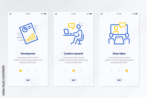 Development, Creative research, Share ideas Vertical Cards with strong metaphors.