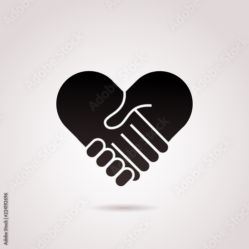 Hand shake, trust symbol. Vector icon.