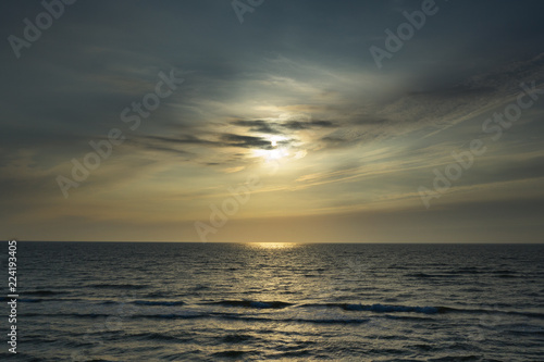 Nice and calm evening on Baltic sea next to Liepaja  Latvia.