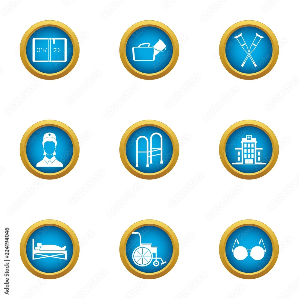 Nursing icons set. Flat set of 9 nursing vector icons for web isolated on white background