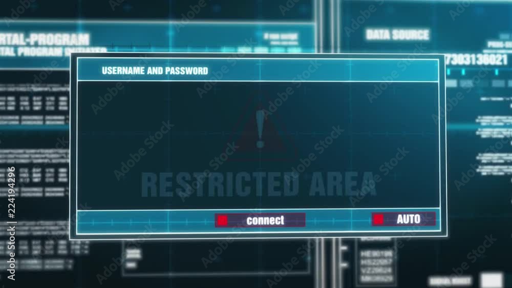 06. Restricted area Warning Notification Generated on Digital System Security Alert Error Message on Computer Screen after Entering Login And Password . Cyber Crime, Computer Hacking Concept 06. Restricted area Warning Notification Generated on Digital System Security Alert Error Message on Computer Screen after Entering Login And Password . Cyber Crime, Computer Hacking Concept
