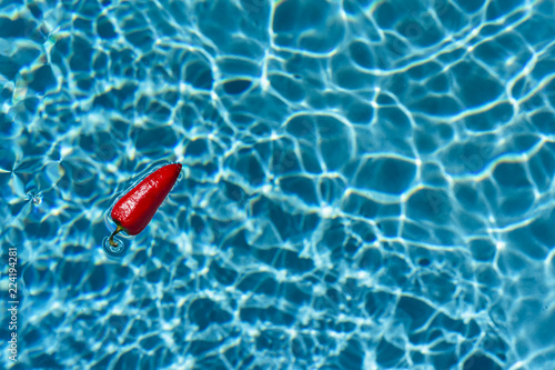 red hot chilie pepper on blurry water background