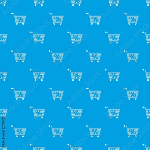 Percent trolley pattern vector seamless blue repeat for any use