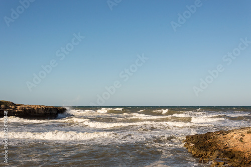 Waves on the sandy beaches of Ostuni in Salento on the Adriatic sea photo