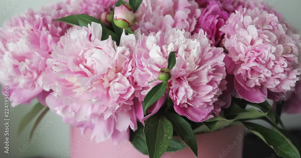 Beautiful pink peony bouquet.