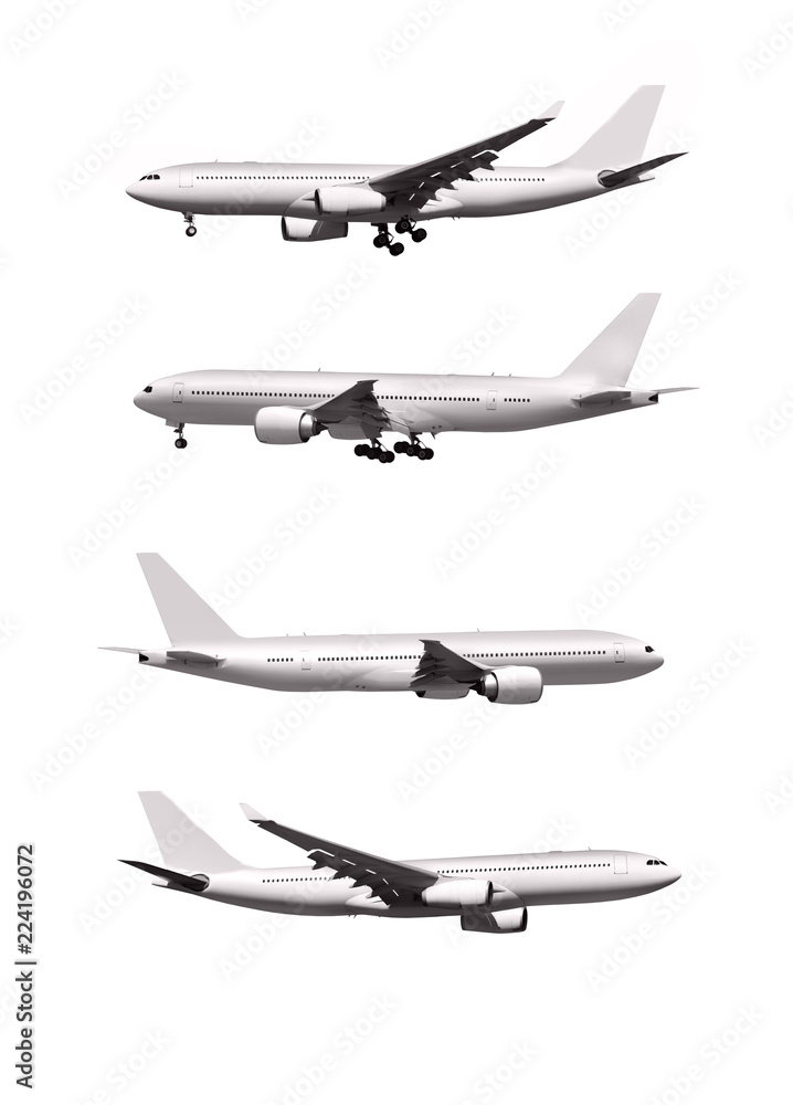 airplanes isolated on white