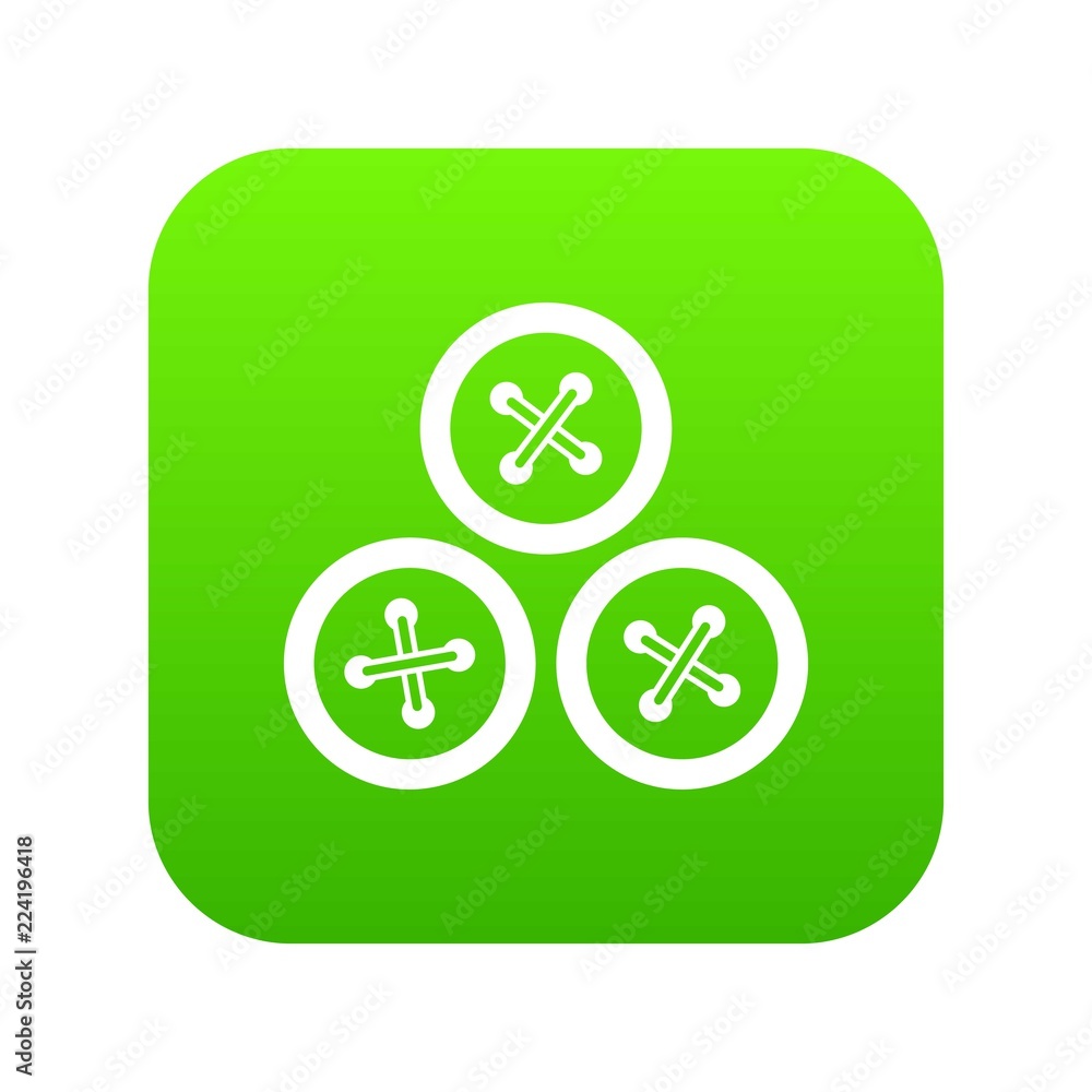 Buttons for sewing icon digital green for any design isolated on white vector illustration Buttons for sewing icon digital green for any design isolated on white vector illustration