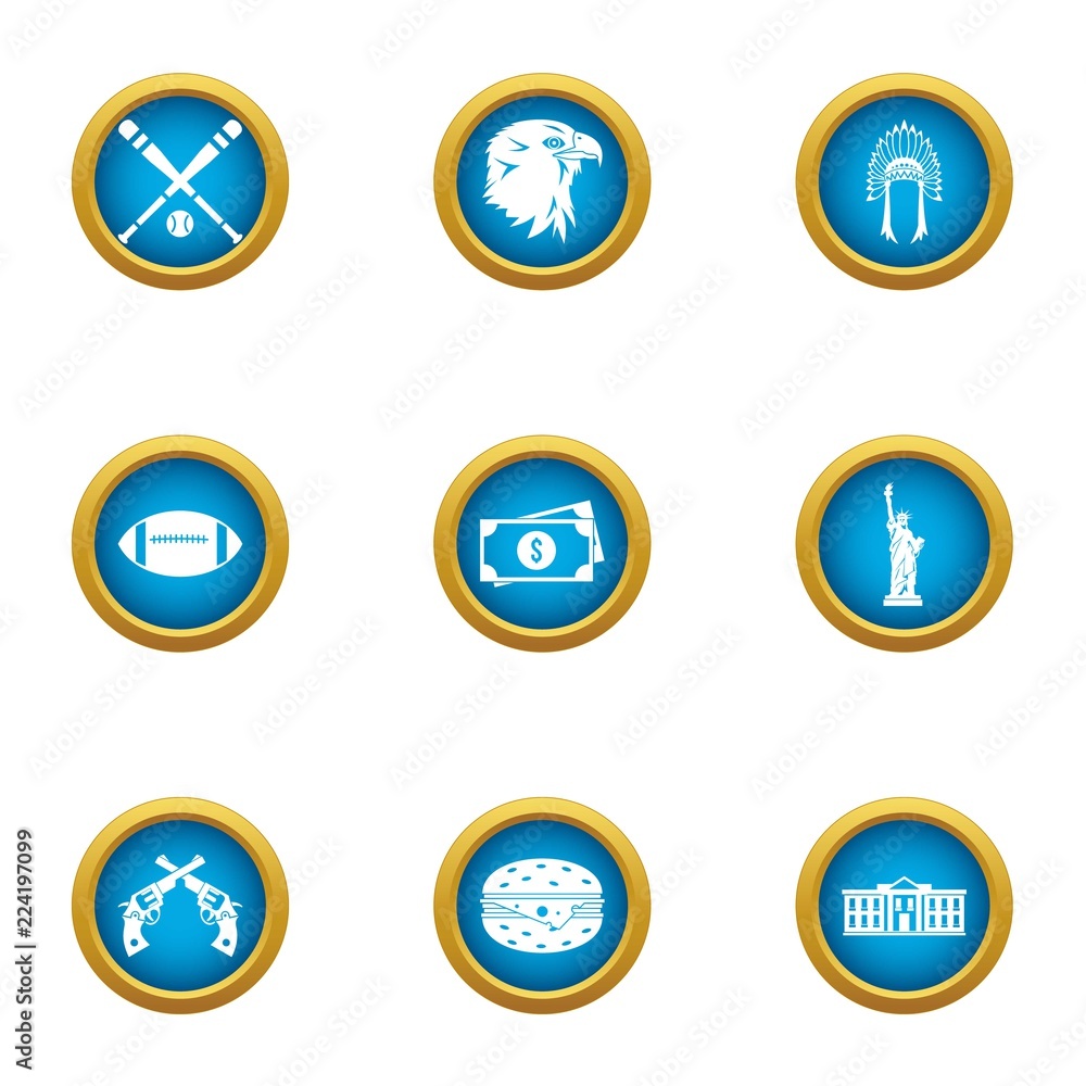 Domestic sport icons set. Flat set of 9 domestic sport vector icons for web isolated on white background Domestic sport icons set. Flat set of 9 domestic sport vector icons for web isolated on white background