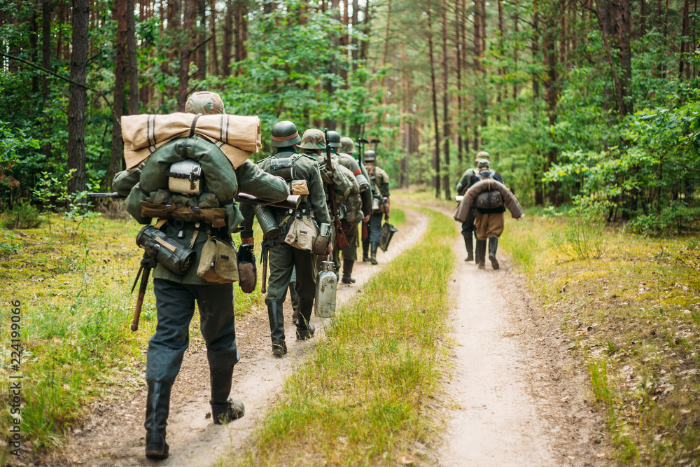 German Infantry Soldier In World War II Marching Walking Along F German Infantry Soldier In World War II Marching Walking Along F
