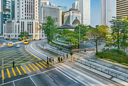 Photography View of the center of Hong Kong at morning time.