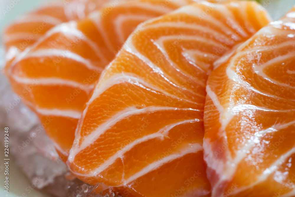 Japanese food , Sashimi salmon set . Selective focus Japanese food , Sashimi salmon set . Selective focus