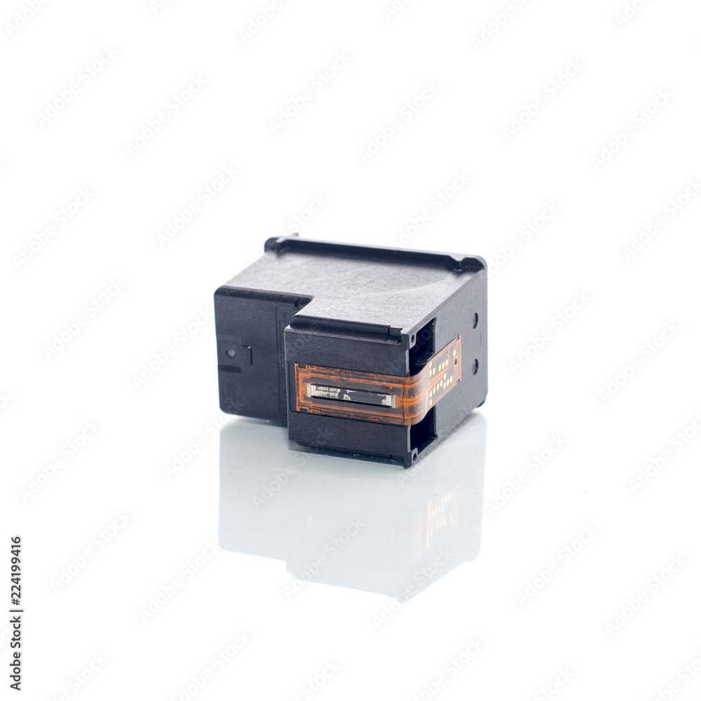 Dirty inkjet printer head on white background Dirty inkjet printer head on white background