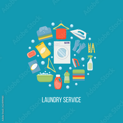 Laundry service vector illustration. Isolated on white background