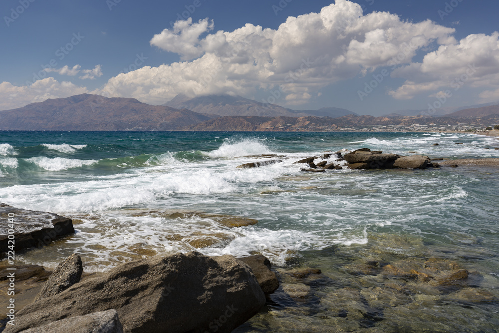 Strand bei Kalamaki auf Kreta, Griechenland Strand bei Kalamaki auf Kreta, Griechenland