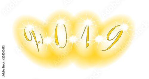 2019 auf schwarzem Untergrund