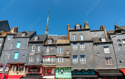 Traditional houses in the harbour of Honfleur. Normandy, France photo