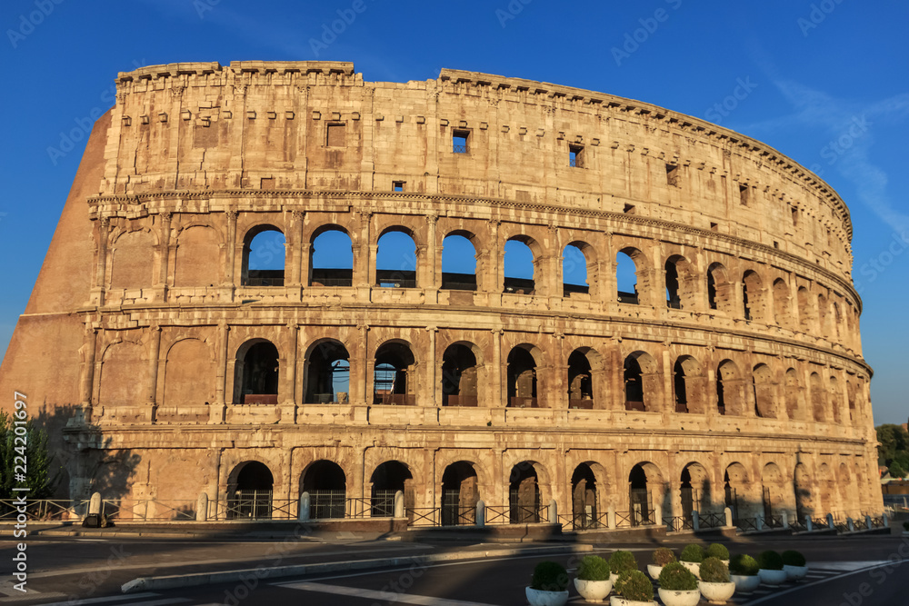 Roman Colosseum under the blue sky