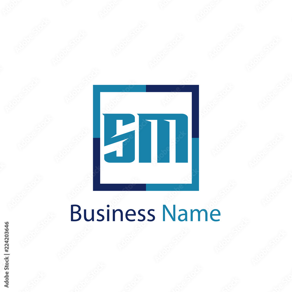 Initial Letter SM Logo Template Design Initial Letter SM Logo Template Design