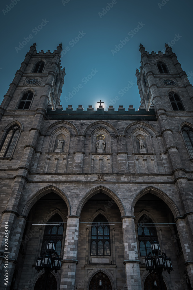 MONTREAL, QUEBEC / CANADA - JULY 15 2018: Notre Dame of Montreal