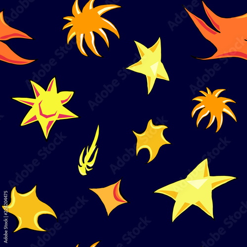 Yellow star pattern, vector illustration.