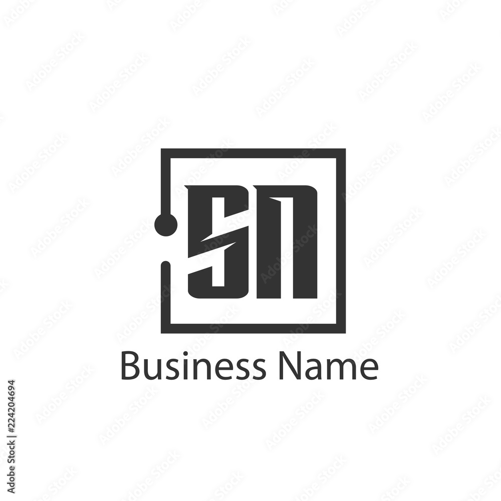 Obraz premium Initial Letter SN Logo Template Design