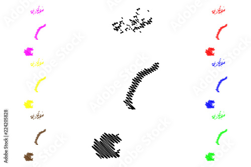 Arkhangelsk Oblast (Russia, Subjects of the Russian Federation, Oblasts of Russia) map vector illustration, scribble sketch Arkhangelsk Oblast (Franz Josef Land and Novaya Zemlya) map