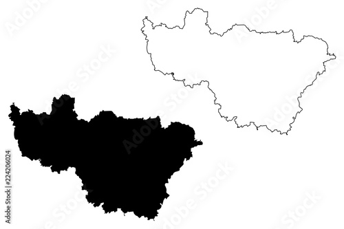 Vladimir Oblast (Russia, Subjects of the Russian Federation, Oblasts of Russia) map vector illustration, scribble sketch Vladimir Oblast map