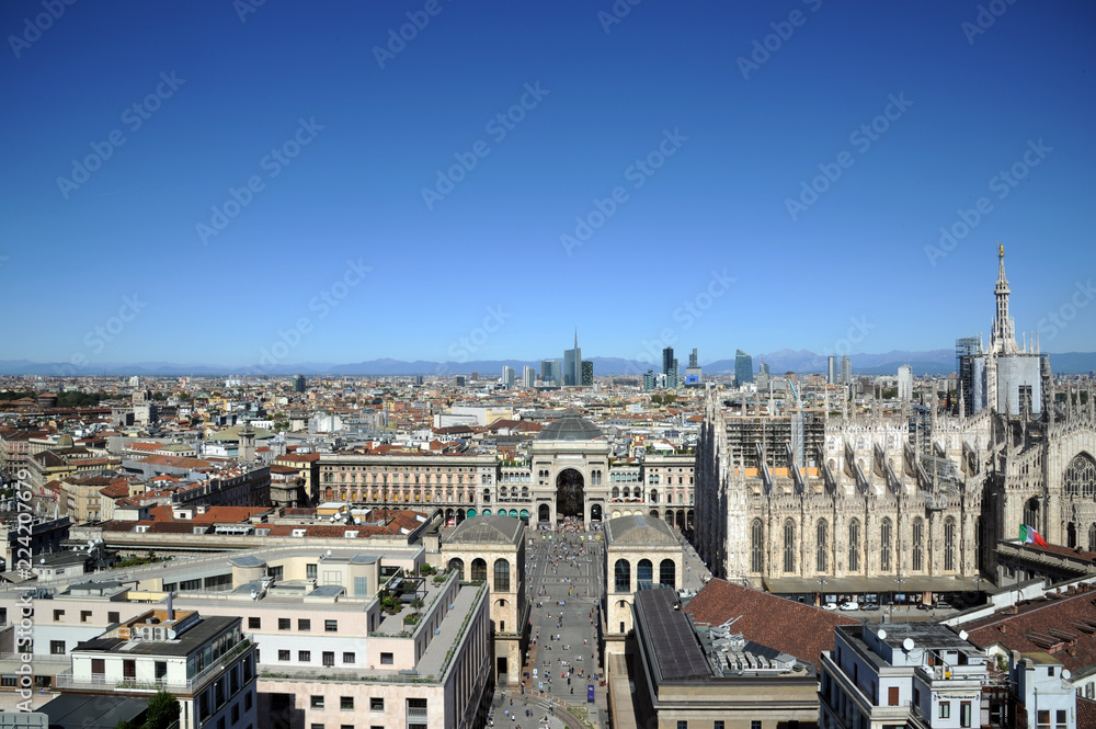 Italy - Milan - Duomo cathedral, Vittorio Emanuele Gallery and skyline - Skyscrepers and downtown - interstic place to visit in the center of the city - Unicredit tower and bosco verticale