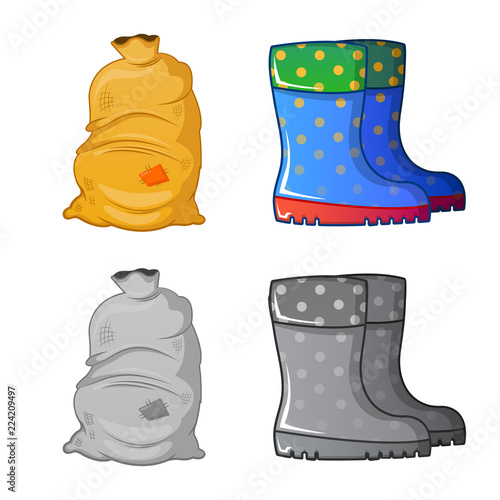 Vector design of farm and agriculture sign. Set of farm and plant vector icon for stock.