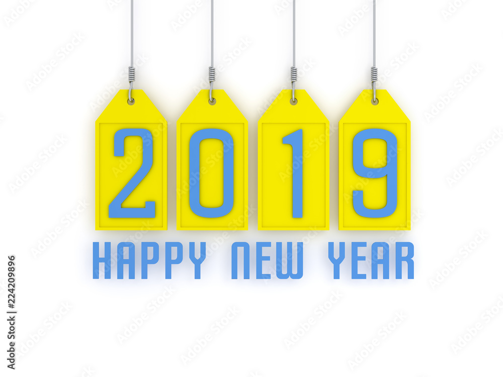 New Year 2019 Creative Design Concept - 3D Rendered Image New Year 2019 Creative Design Concept - 3D Rendered Image