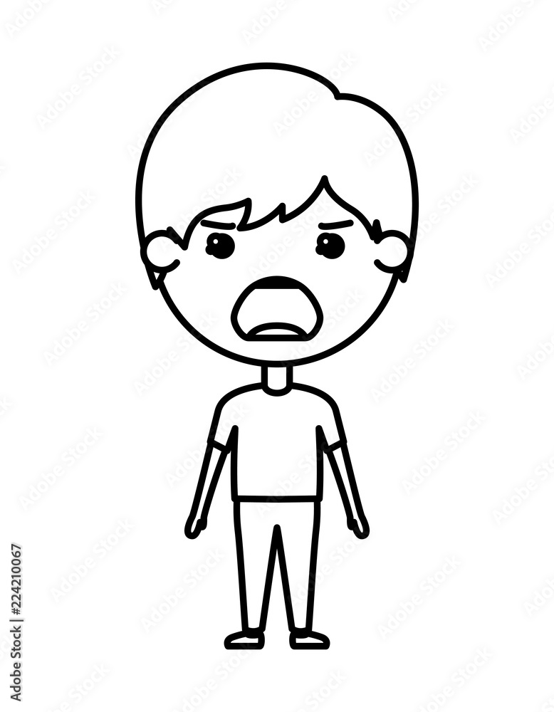 cartoon man angry kawaii character cartoon man angry kawaii character