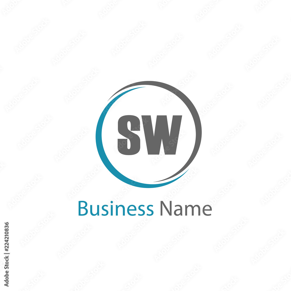 Initial Letter SW Logo Template Design Initial Letter SW Logo Template Design