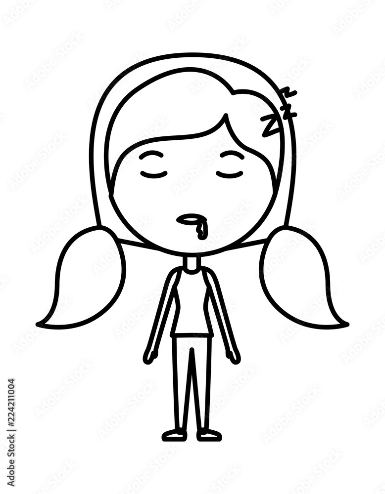 cartoon woman asleep kawaii character cartoon woman asleep kawaii character