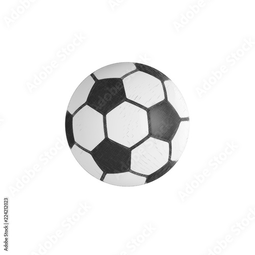 Classic soccer ball. 3D Illustration. White background