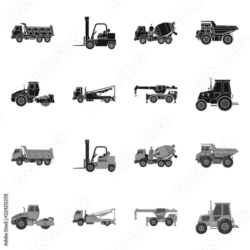 Vector design of build and construction icon. Collection of build and machinery stock symbol for web.