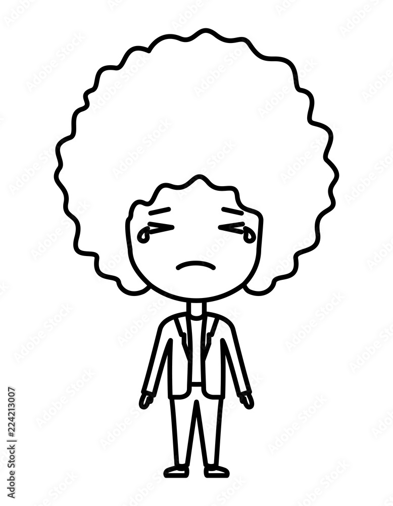 cartoon sad man kawaii character cartoon sad man kawaii character