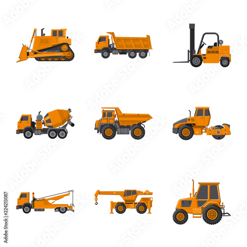 Vector illustration of build and construction logo. Set of build and machinery stock vector illustration.