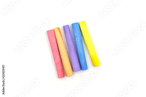 color chalk on white background