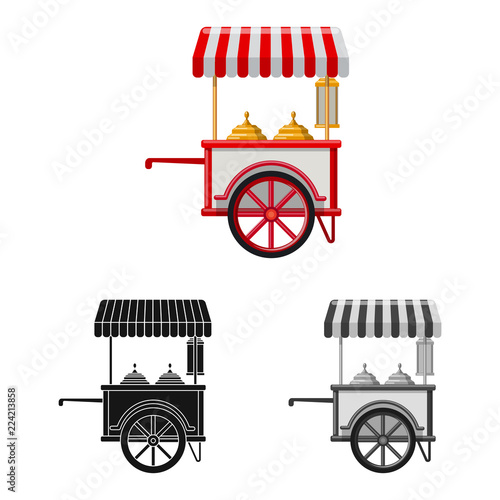 Isolated object of market and exterior icon. Set of market and food vector icon for stock.