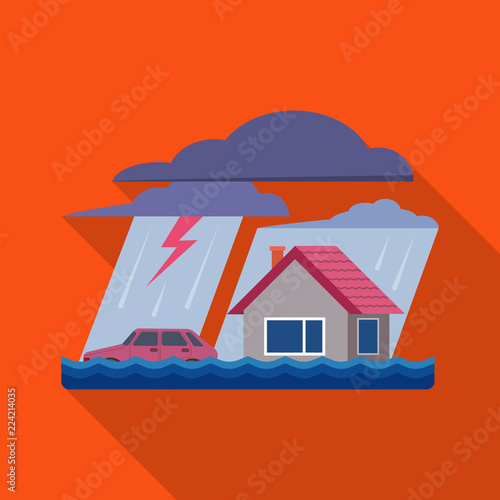Vector illustration of natural and disaster symbol. Collection of natural and risk vector icon for stock.