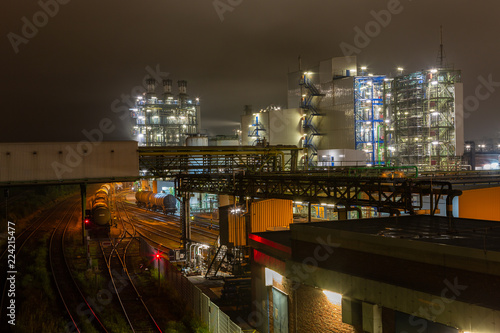 Industry at night in Germany.